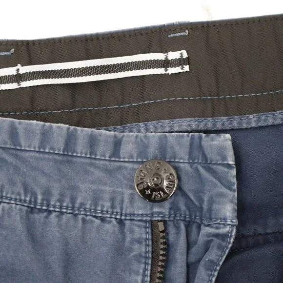 Stone Island Cargo Pants Men 30 Type SL Blue garment dyed trouser Cotton Pockets - Picture 10 of 15